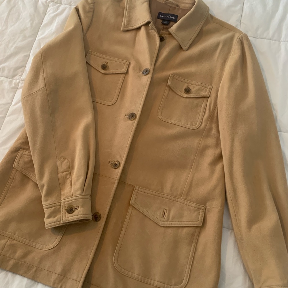 Lands' End Tan Leather Jacket